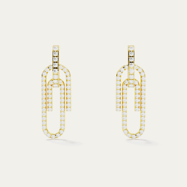 CLIP DIAMOND-PAVED EARRINGS