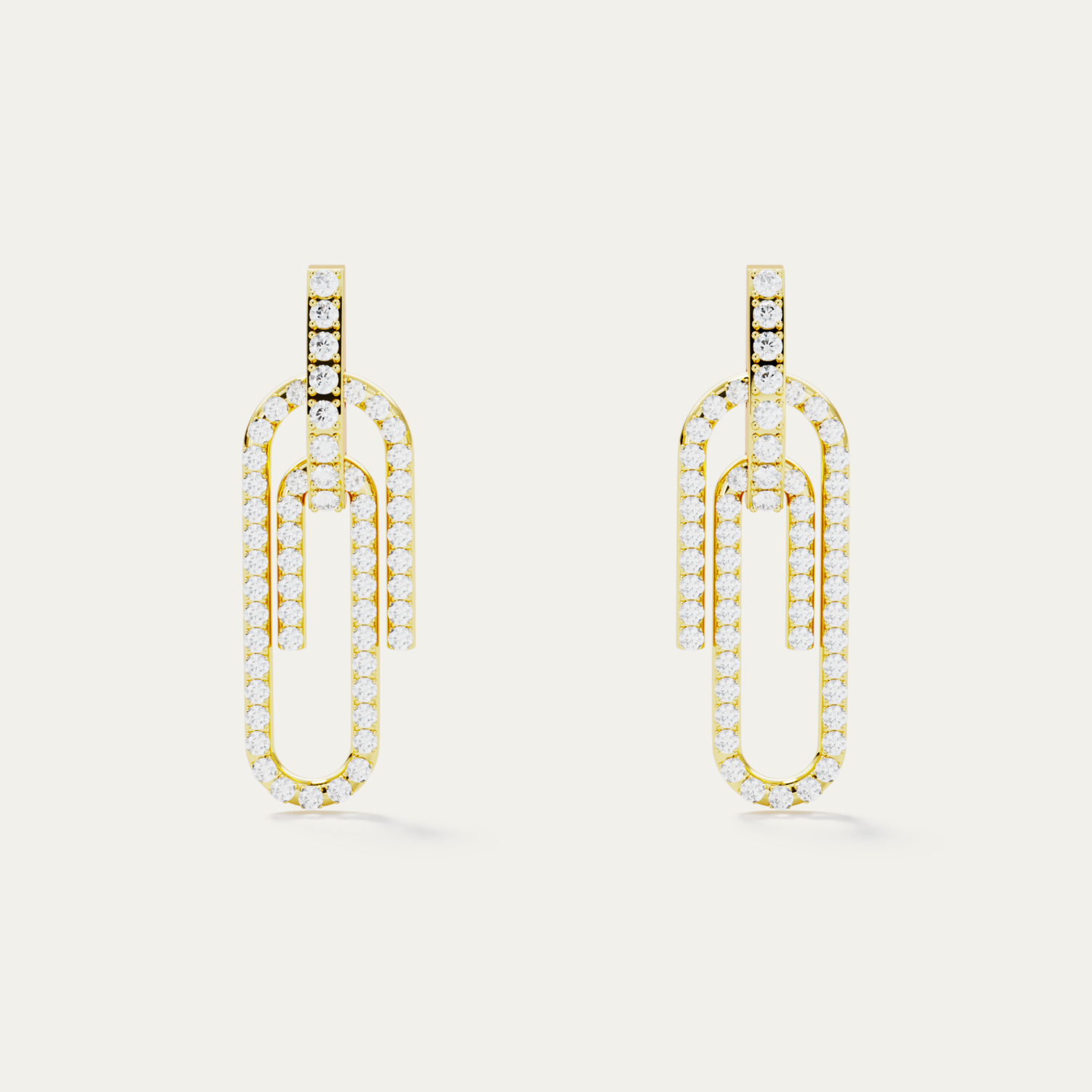 CLIP DIAMOND-PAVED EARRINGS