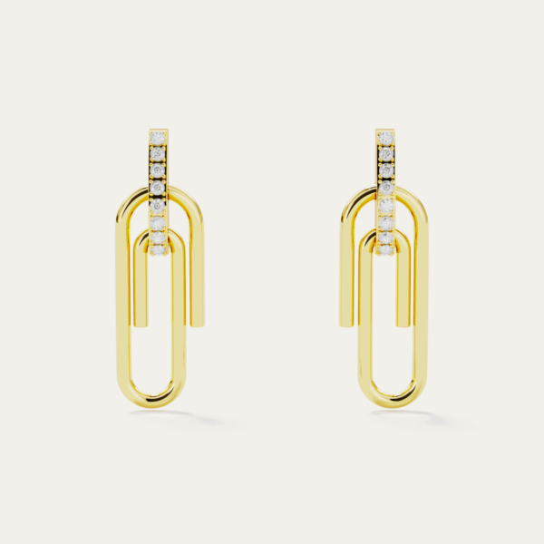 CLIP HALF DIAMOND EARRINGS