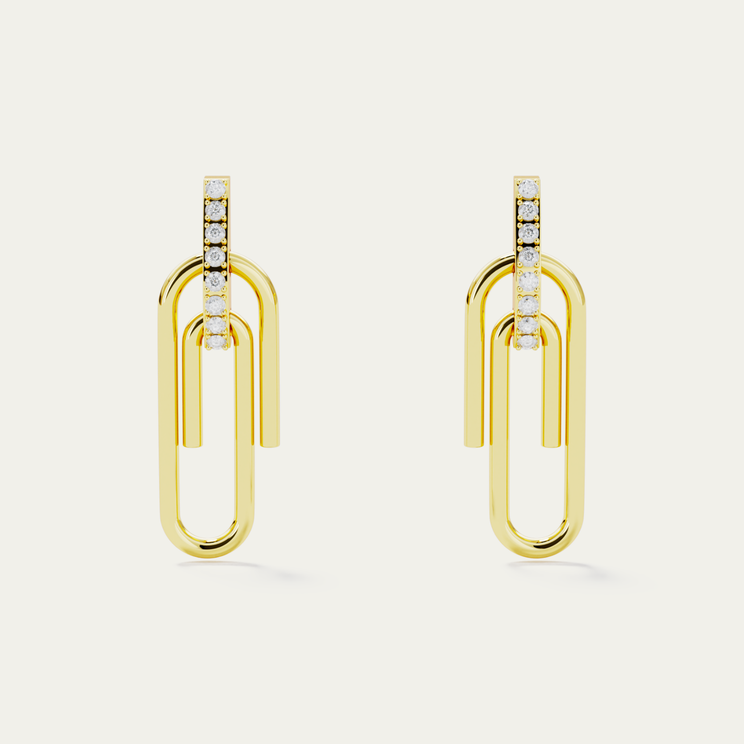 CLIP HALF DIAMOND EARRINGS